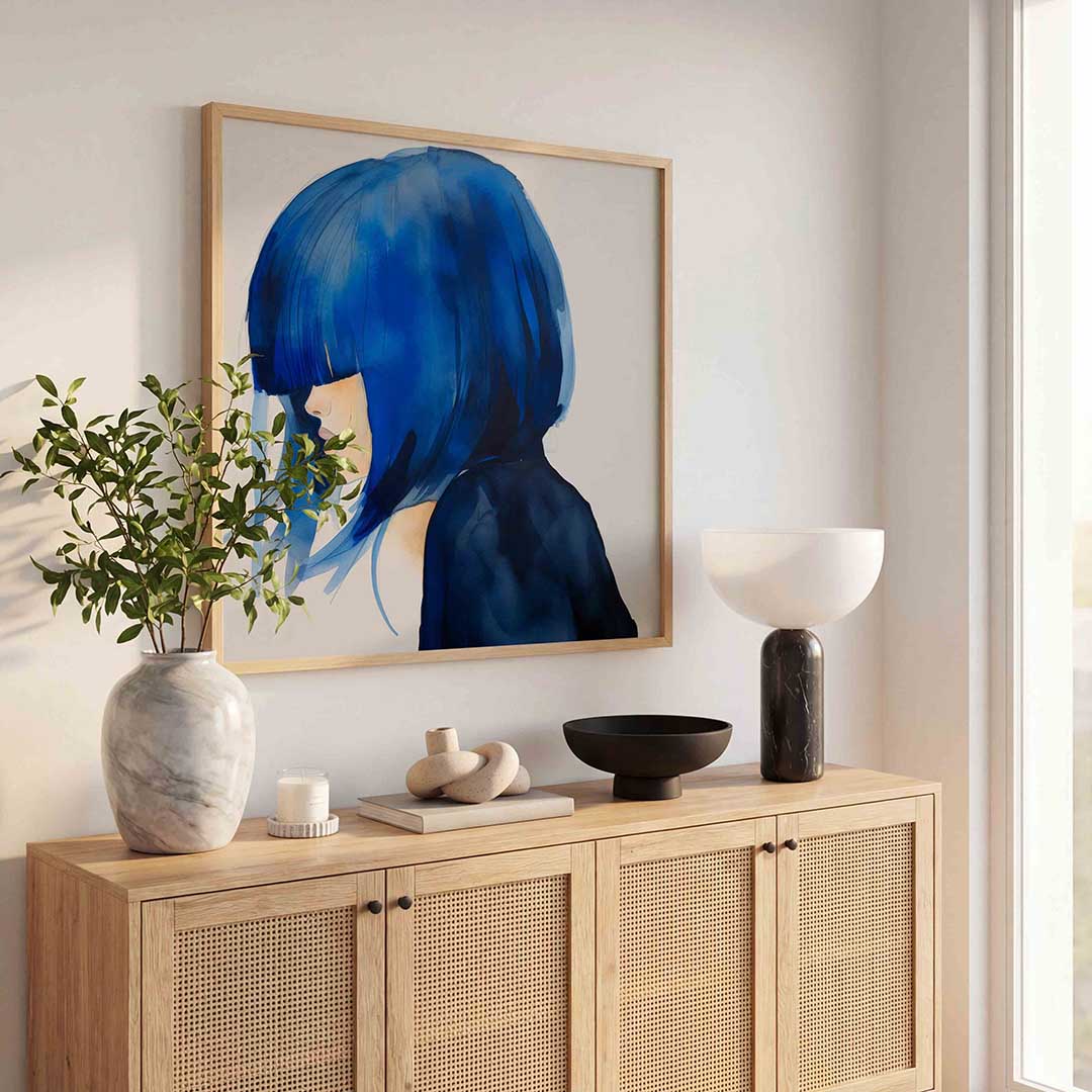 Blauw kapsel Poster