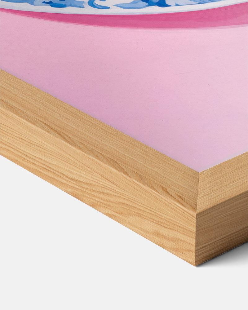 Elegant Blue Floral Plate Poster-WallArtistic