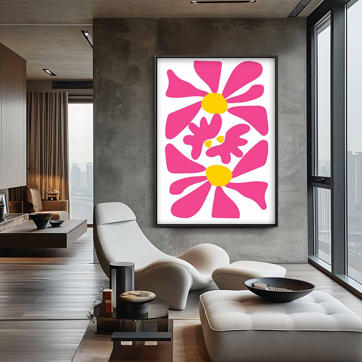 Vrolijke Bloemexplosie Kunstwerk-canvas-dibond-plexiglas-wanddecoratie-WallArtistic