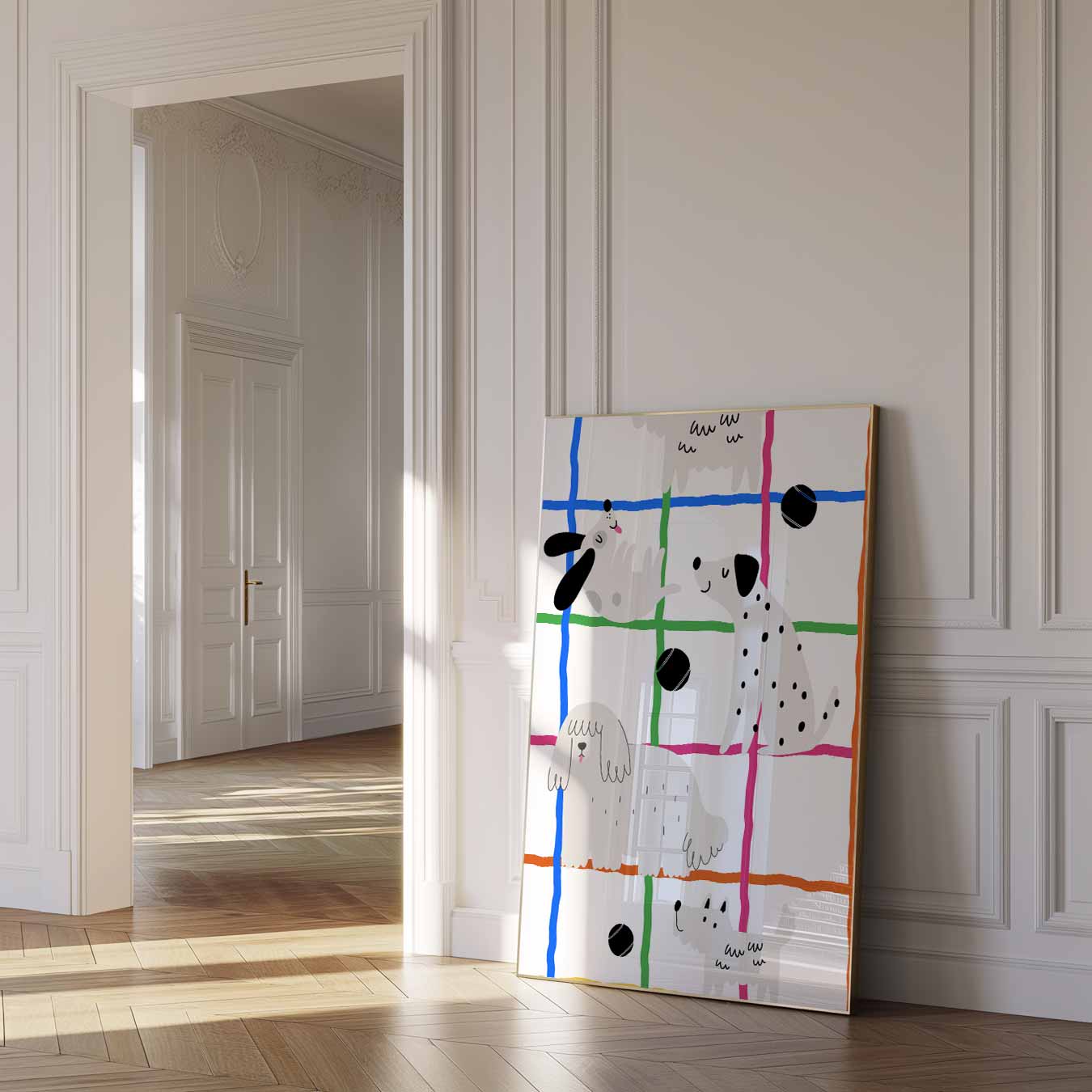 Vrolijke Hondenposter-WallArtistic