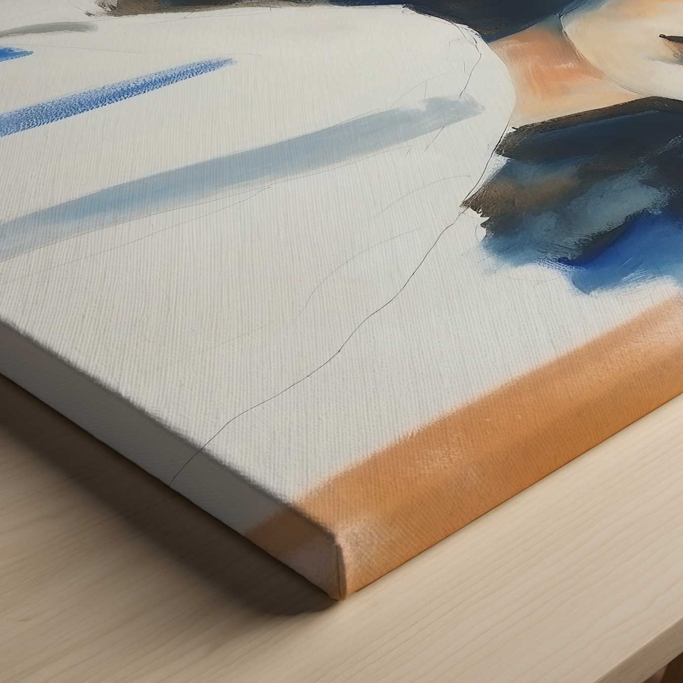 Dromerige Blik in Blauw Kunstwerk-canvas-dibond-plexiglas-wanddecoratie-WallArtistic