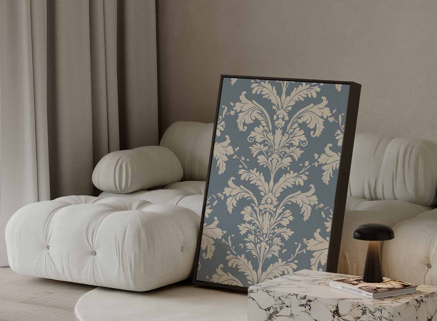 Klassiek Barok Behangpatroon Kunstwerk-canvas-dibond-plexiglas-wanddecoratie-WallArtistic