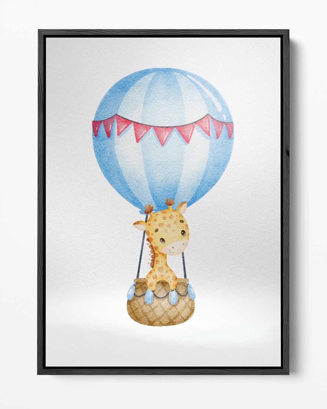 Dromerige Giraf in Luchtballon Kunstwerk-canvas-dibond-plexiglas-wanddecoratie-WallArtistic
