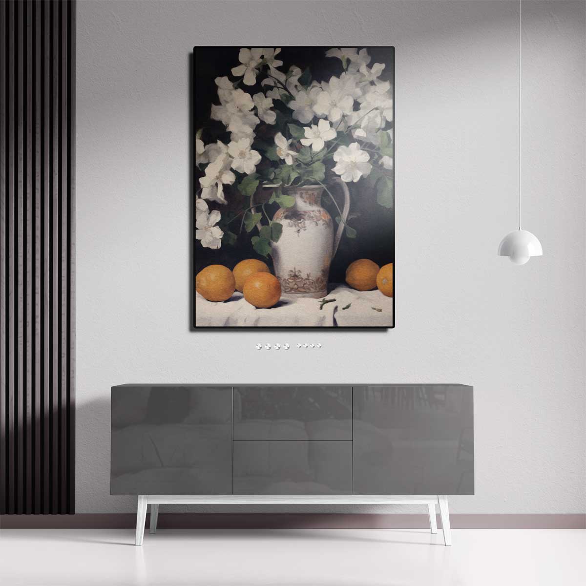 Frisse Bloemen en Citrus Kunstwerk-canvas-dibond-plexiglas-wanddecoratie-WallArtistic