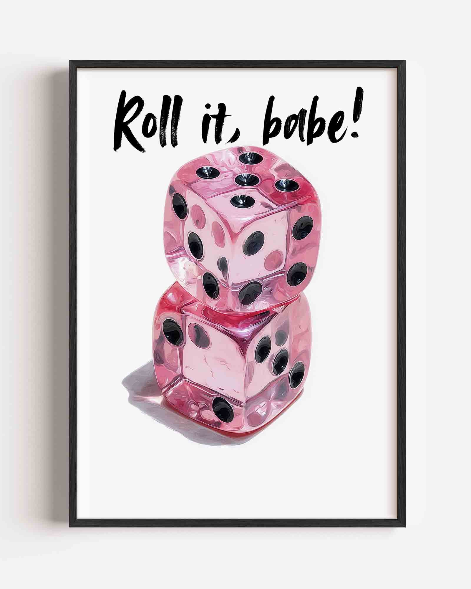 Roze dobbelstenen Poster
