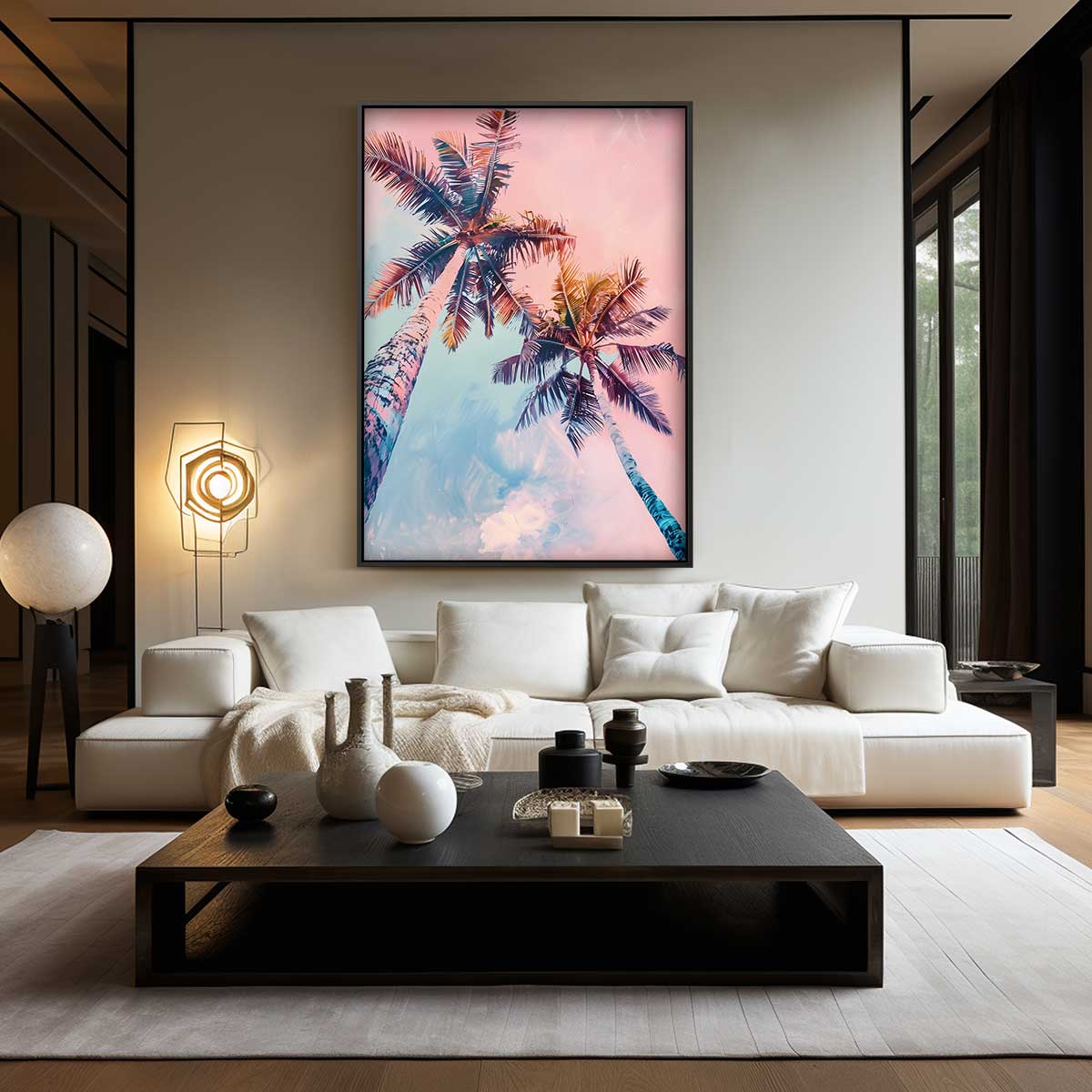 Tropische Zwoelheid Palmkunst Kunstwerk-canvas-dibond-plexiglas-wanddecoratie-WallArtistic