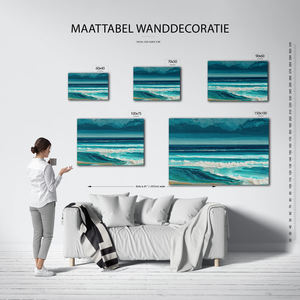 Dynamische zeegezichten Kunstwerk