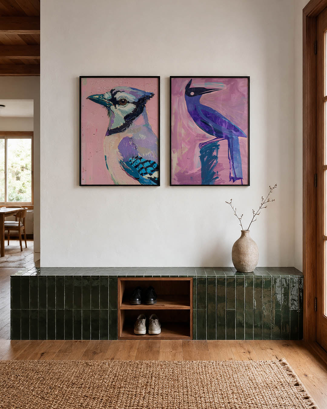 Kleurrijke vogelportret Posterset