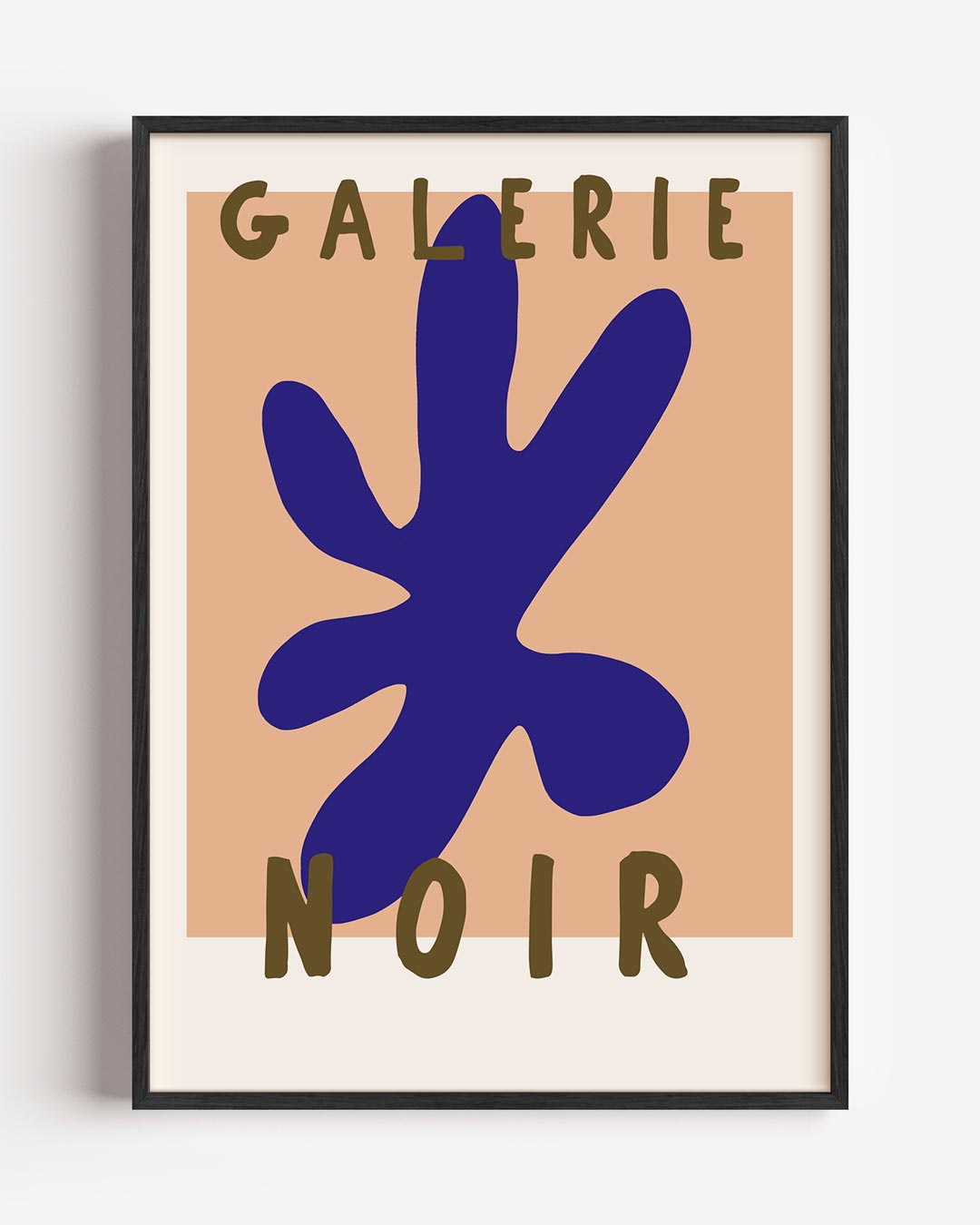 Abstracte Blauw-Bruine Kunstposter-WallArtistic