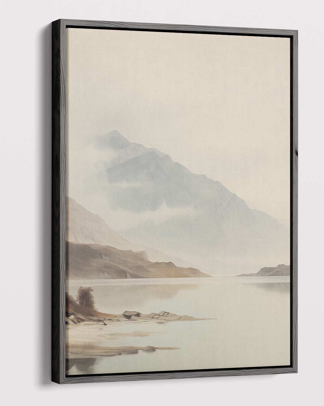 Rustieke Bergen aan een Spiegelend Meer Kunstwerk-canvas-dibond-plexiglas-wanddecoratie-WallArtistic