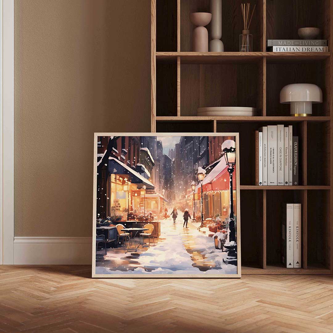 Winterse straat Poster