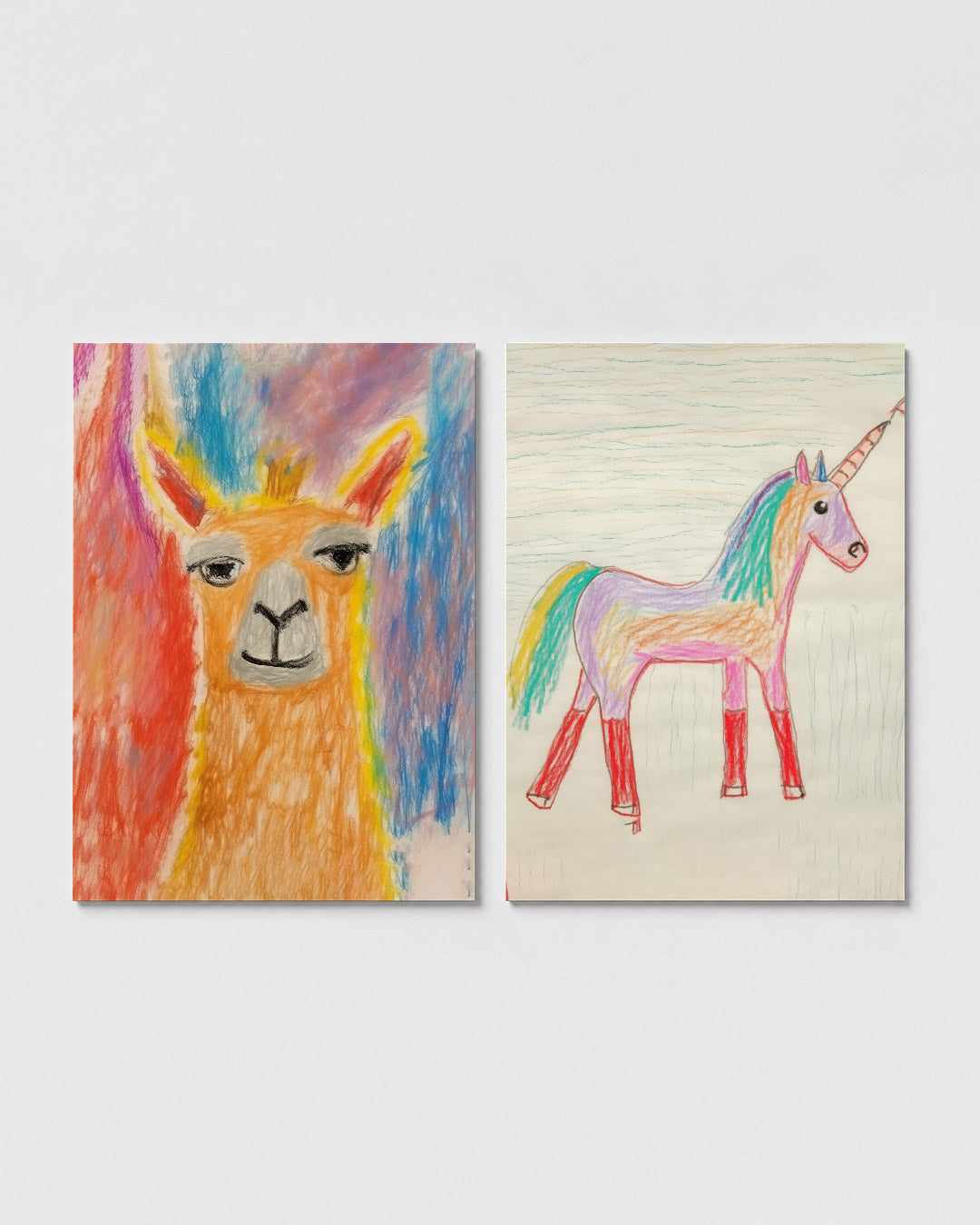 Kleurrijke lama Posterset