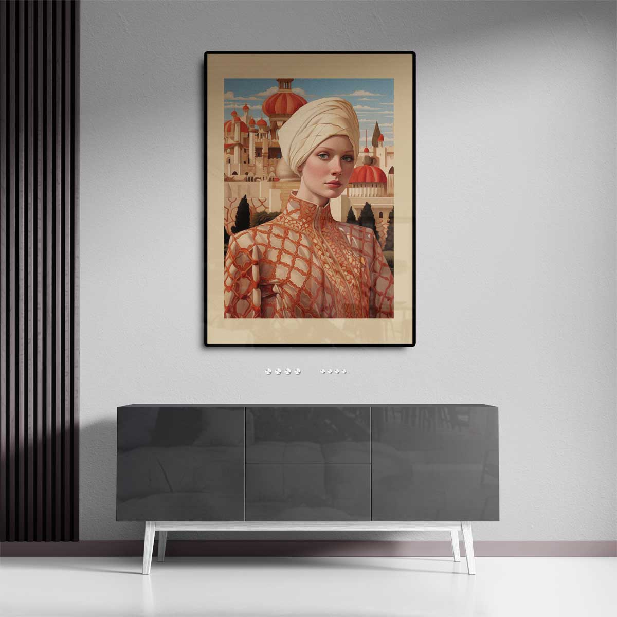 Oosterse Dromen Portret Kunstwerk-canvas-dibond-plexiglas-wanddecoratie-WallArtistic