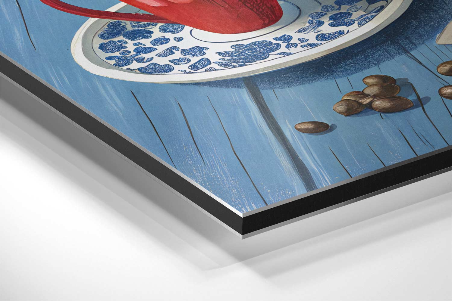 Bloemen en Koffie Stilleven Kunstwerk-canvas-dibond-plexiglas-wanddecoratie-WallArtistic