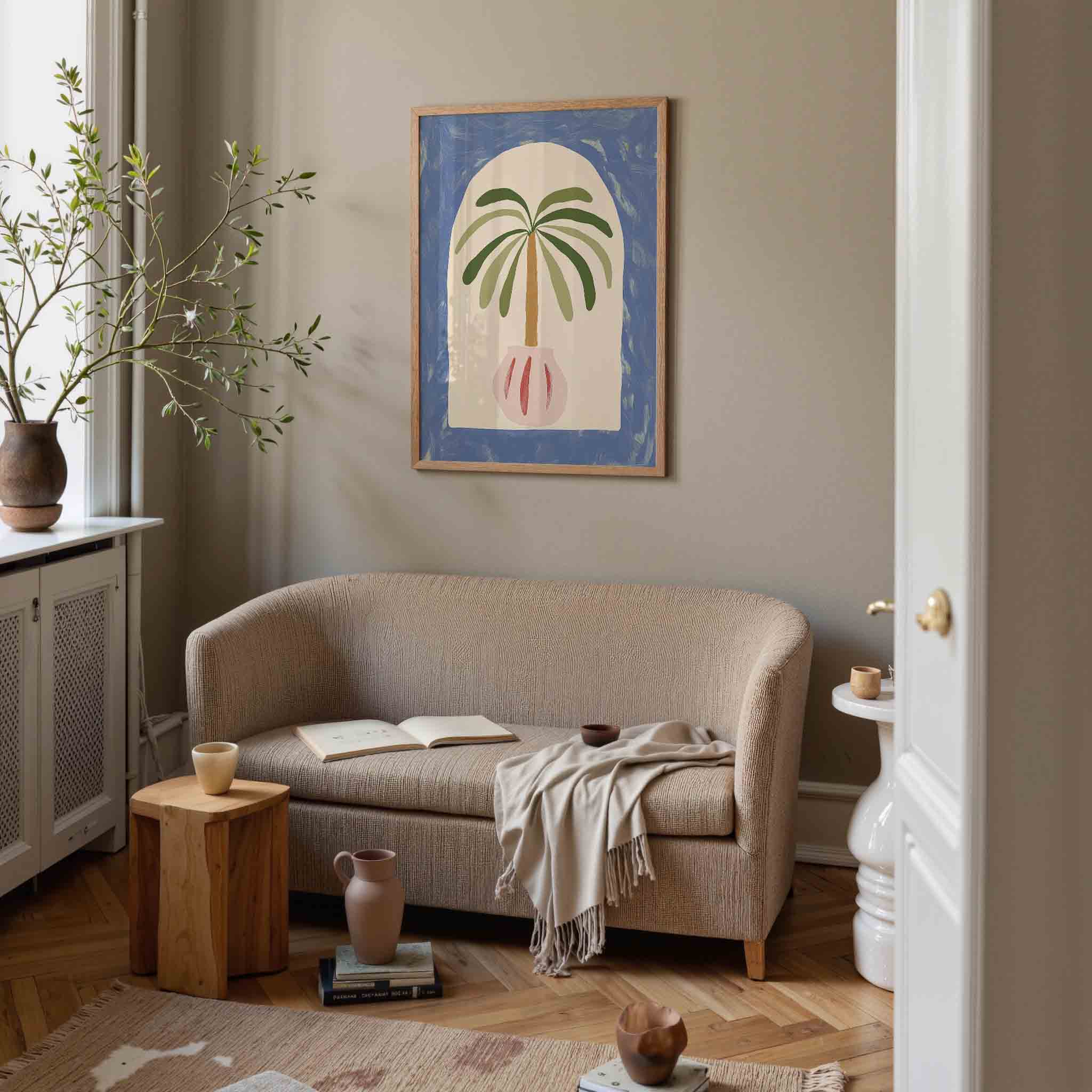 Palmboom in pot Poster