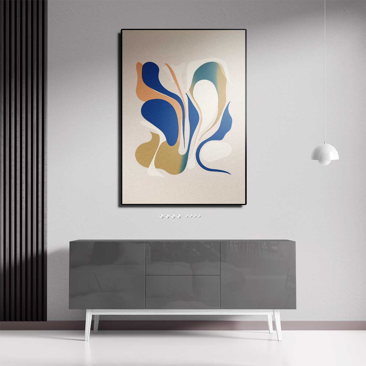 Vloeiende Lijnen in Kleur Kunstwerk-canvas-dibond-plexiglas-wanddecoratie-WallArtistic