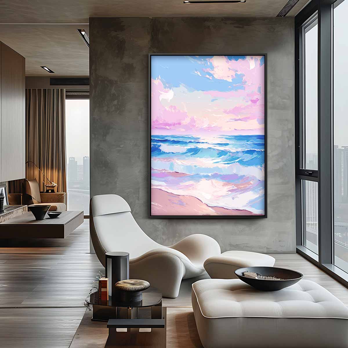 Kleurrijke Zonsopgang aan Zee Kunstwerk-canvas-dibond-plexiglas-wanddecoratie-WallArtistic