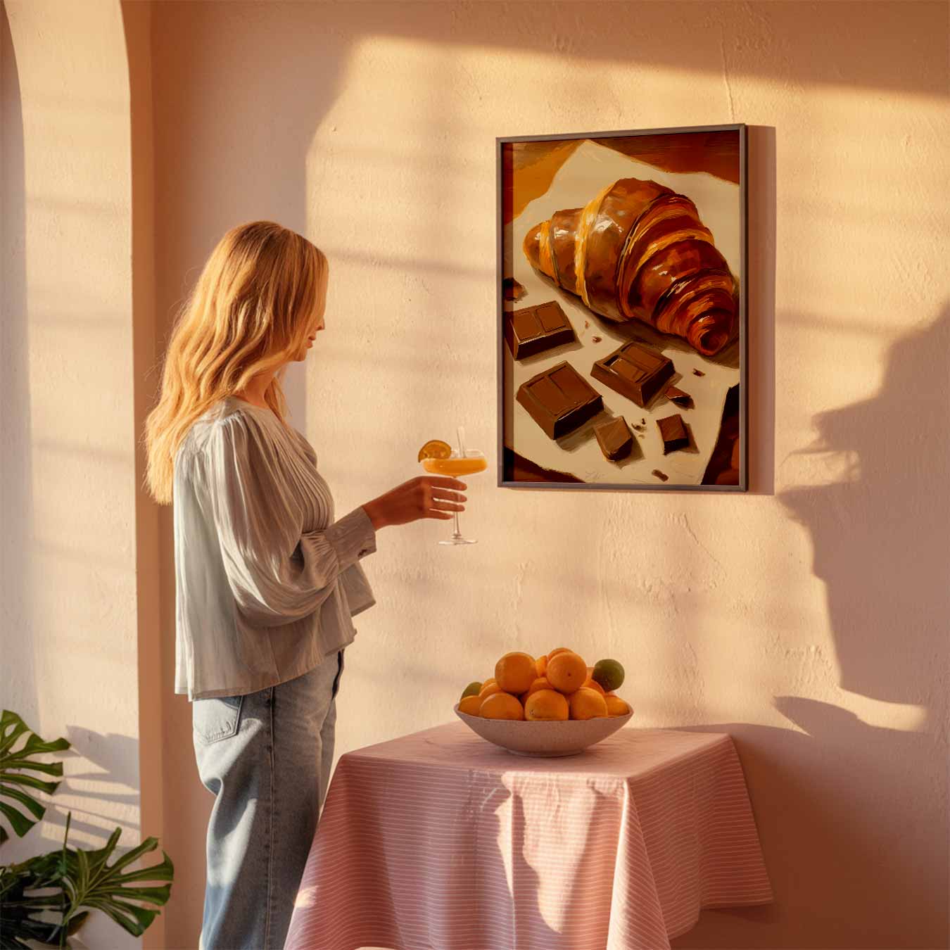 Chocolade Croissant Poster-WallArtistic