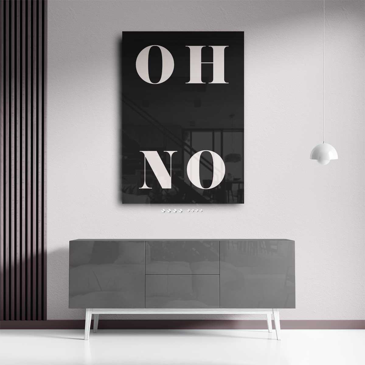 OH NO Typografie Art Kunstwerk-canvas-dibond-plexiglas-wanddecoratie-WallArtistic