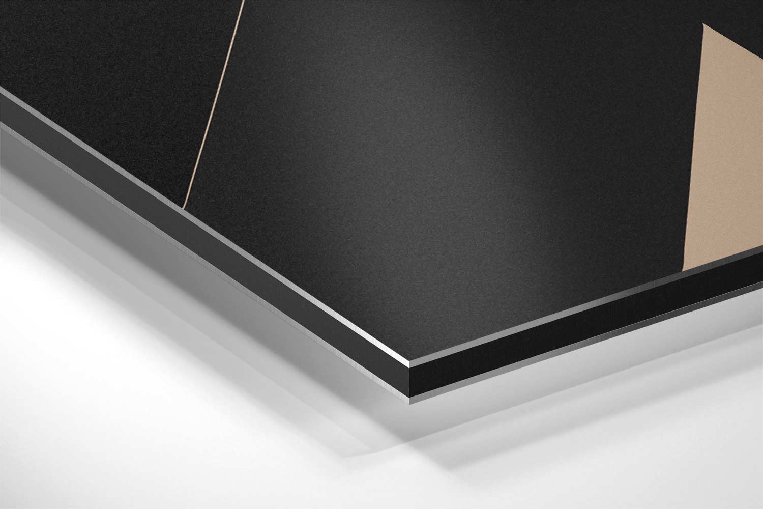 Abstracte Beige Lijnen op Zwart Kunstwerk-canvas-dibond-plexiglas-wanddecoratie-WallArtistic