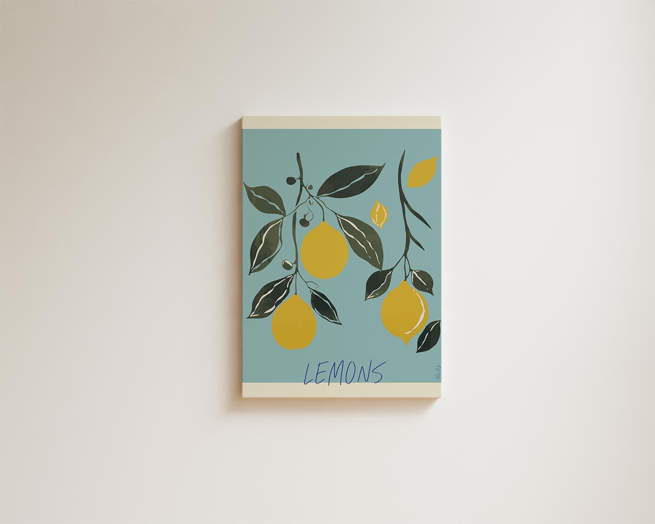 Citroenen aan de Tak Kunstwerk-canvas-dibond-plexiglas-wanddecoratie-WallArtistic