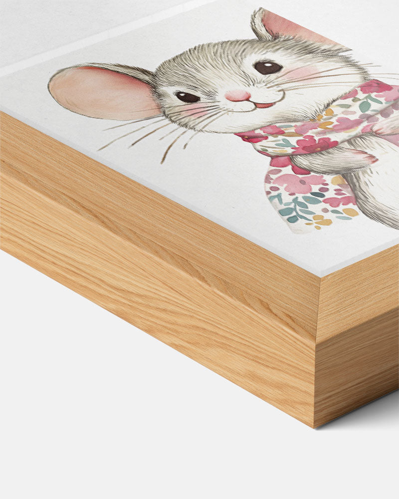 Lieve Muizenposter met Bloemensjaal Poster