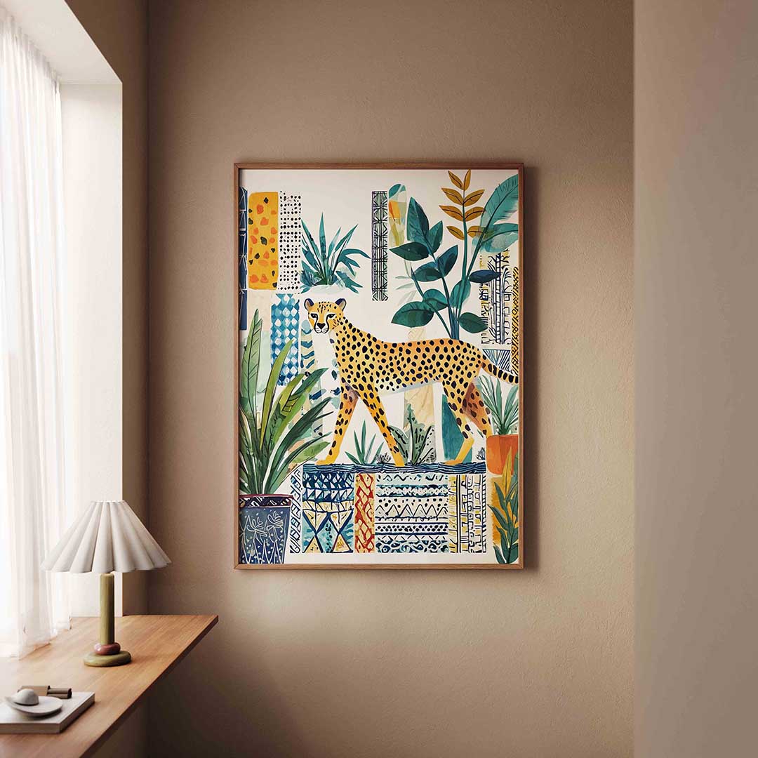 Luipaard en planten Poster