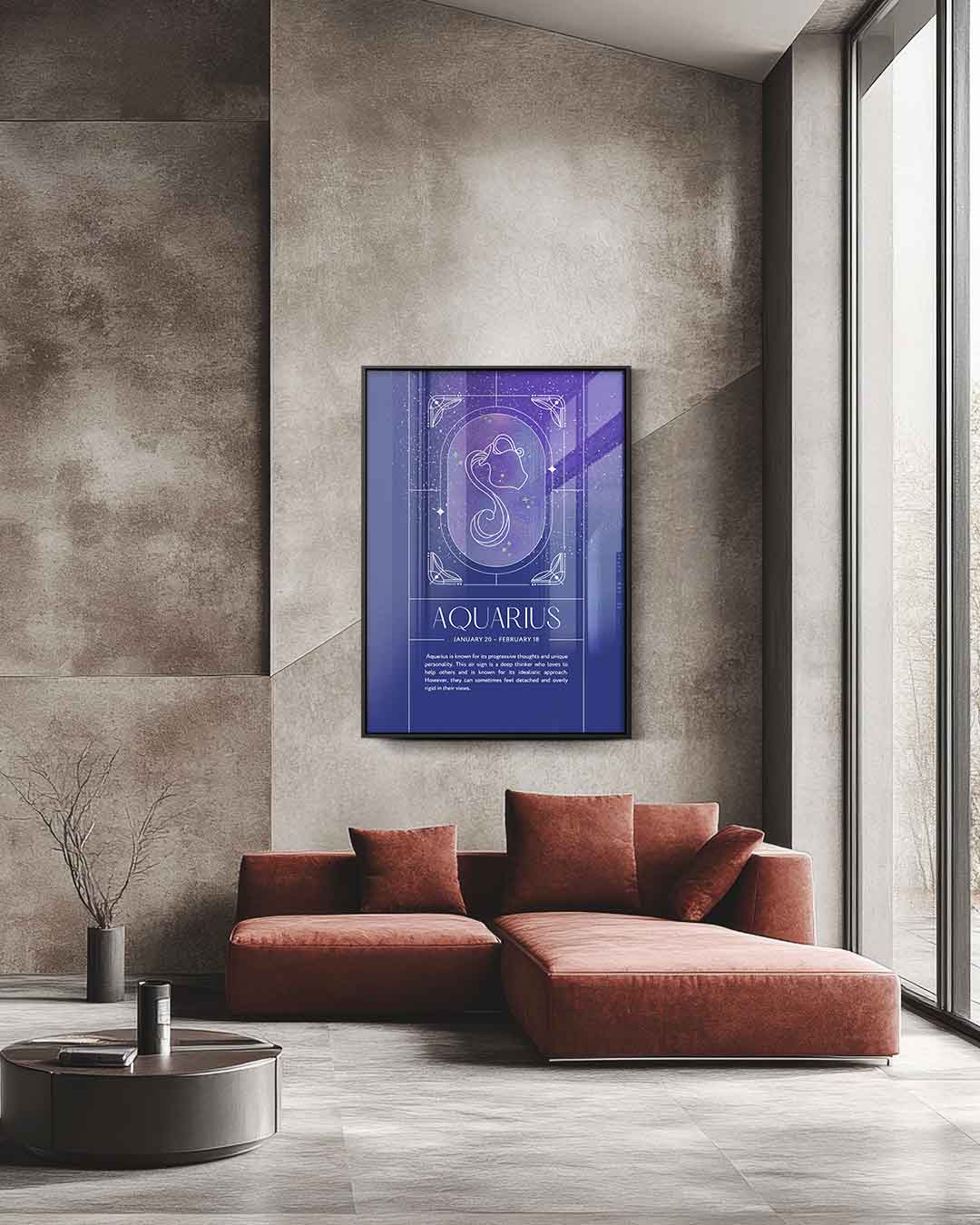 Aquarius Sterrenbeeld Poster Kunstwerk-canvas-dibond-plexiglas-wanddecoratie-WallArtistic