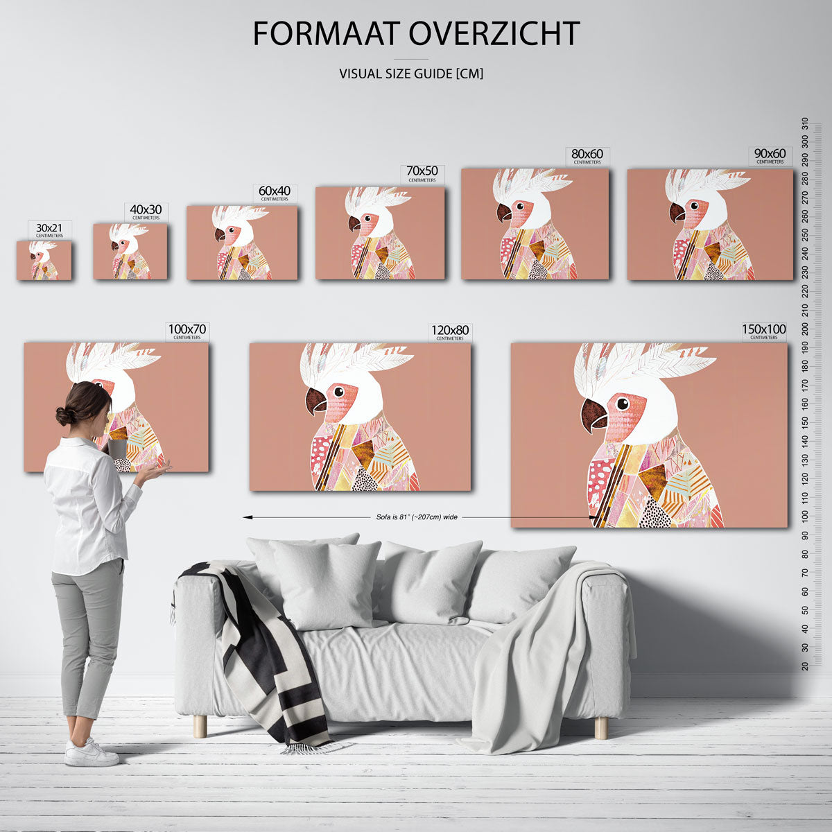 Papegaai met patronen Poster