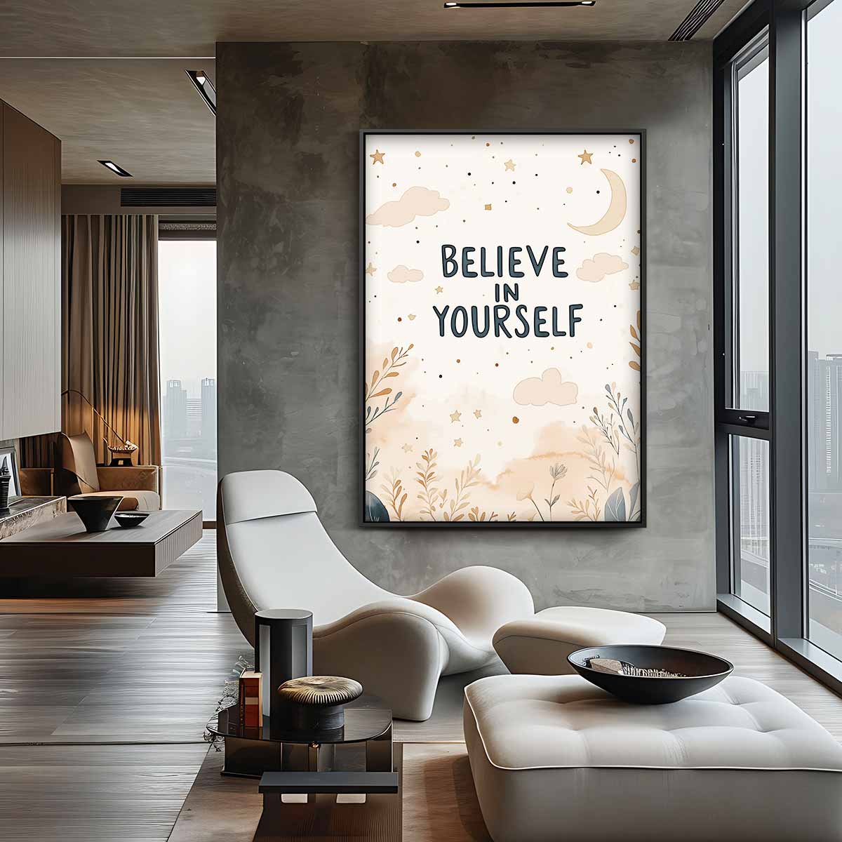 Inspirerende Poster - Believe in Yourself Kunstwerk-canvas-dibond-plexiglas-wanddecoratie-WallArtistic