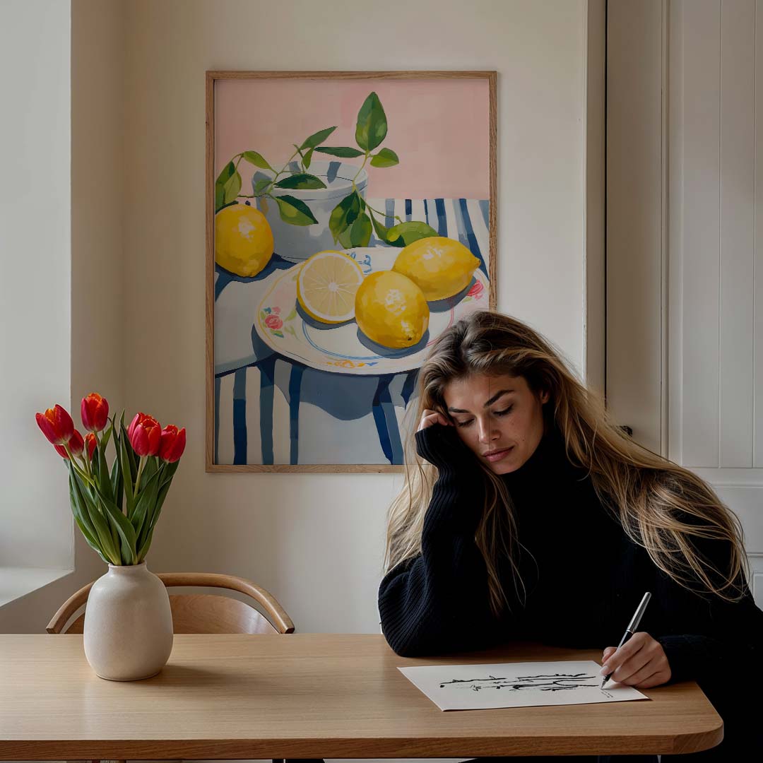 Verfrissende Citrustafereel Poster-WallArtistic