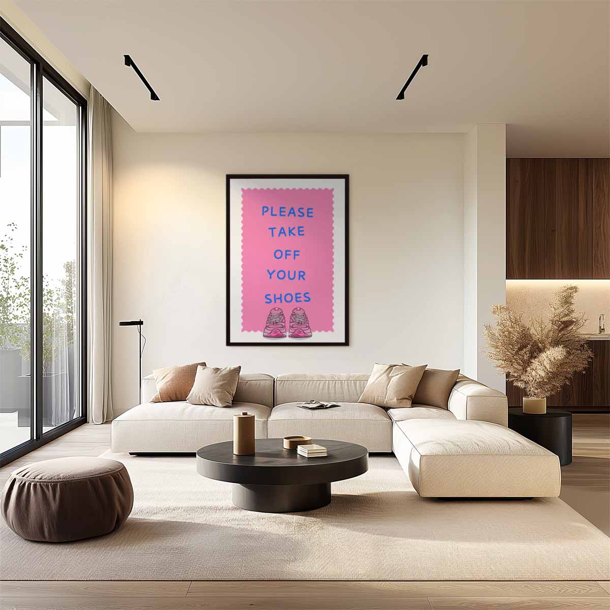 Welkomstposter met Sneakers Kunstwerk-canvas-dibond-plexiglas-wanddecoratie-WallArtistic