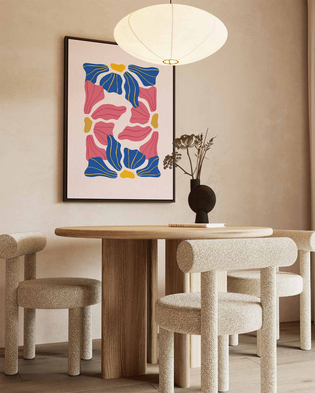 Vrolijk Bloemenmozaïek Kunstwerk-canvas-dibond-plexiglas-wanddecoratie-WallArtistic