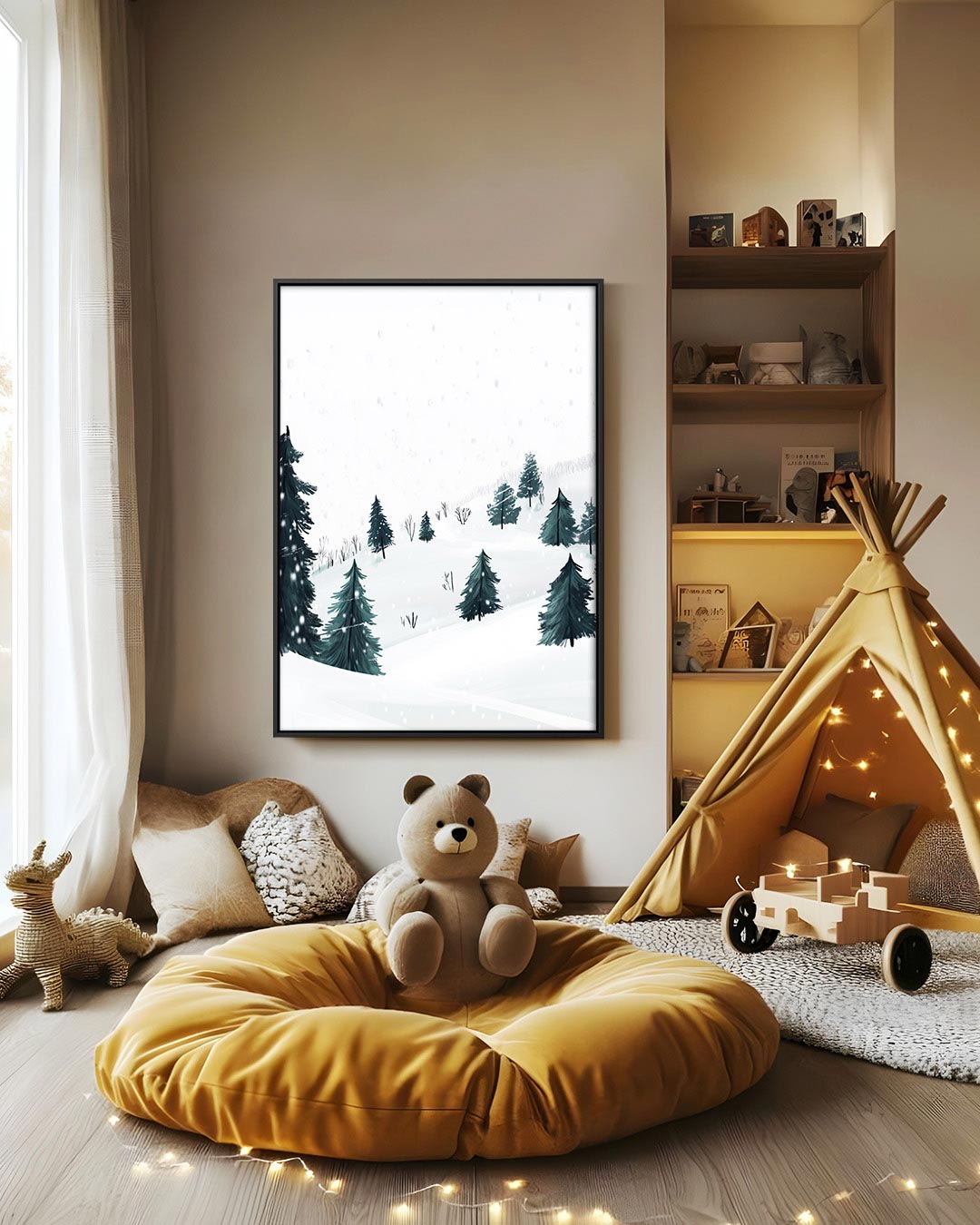 Winterse boslandschap Kunstwerk