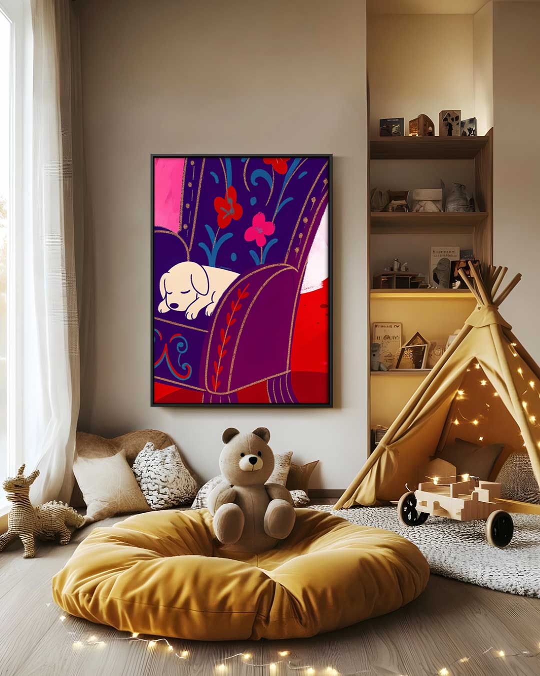 Snoezige Hondendroom Kunstwerk-canvas-dibond-plexiglas-wanddecoratie-WallArtistic