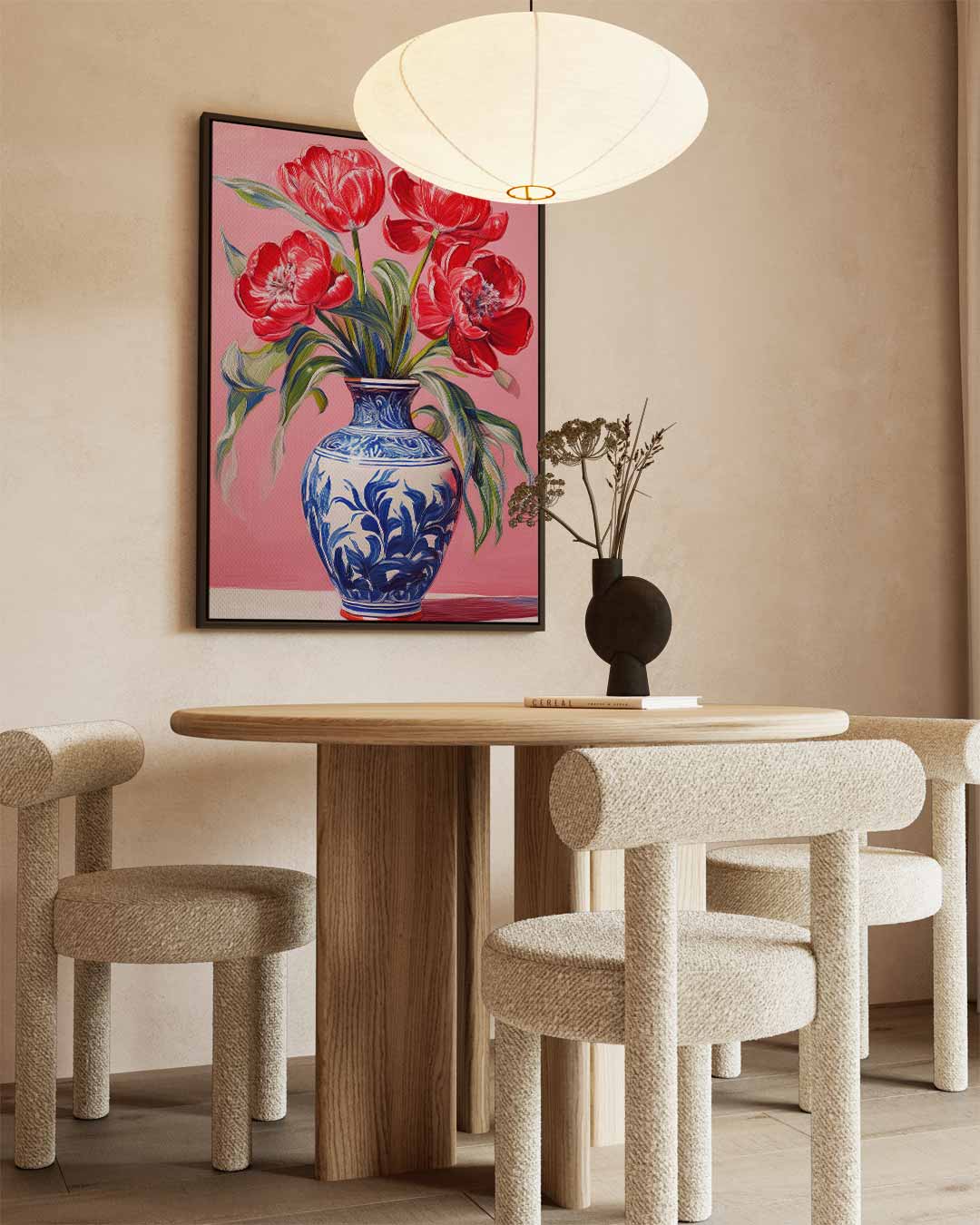 Levende Tulpen in Vaas Kunstwerk-canvas-dibond-plexiglas-wanddecoratie-WallArtistic