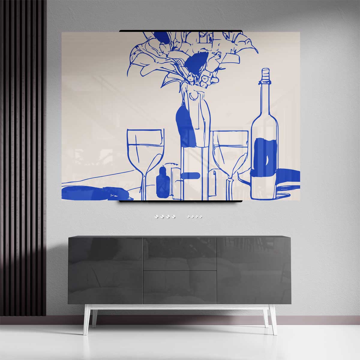 Moderne Blauwe Stilleven Kunstwerk-canvas-dibond-plexiglas-wanddecoratie-WallArtistic