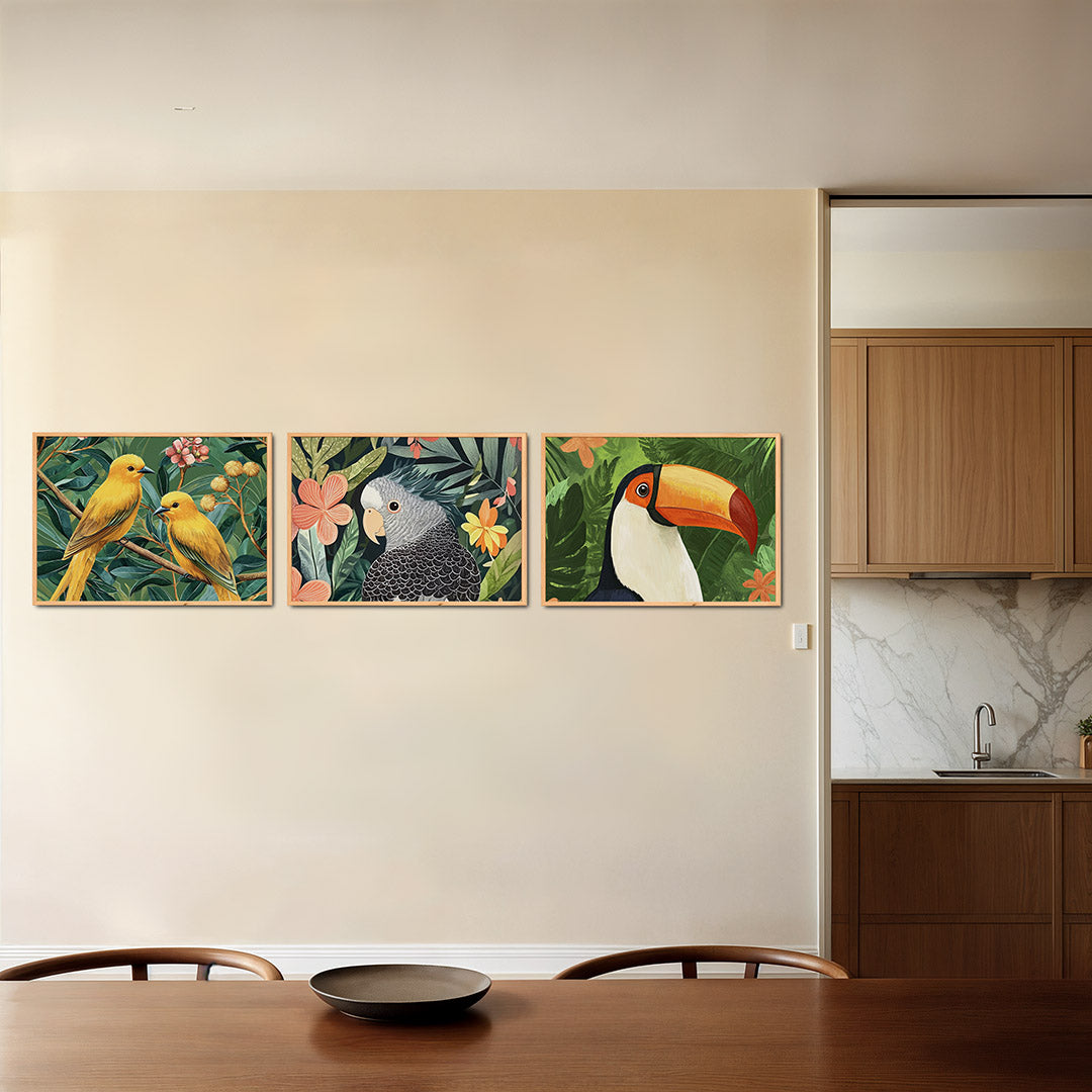 Vogels en bladeren Posterset