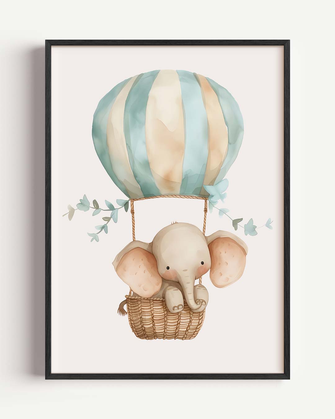 Dromerige Olifant in Luchtballon Poster-WallArtistic