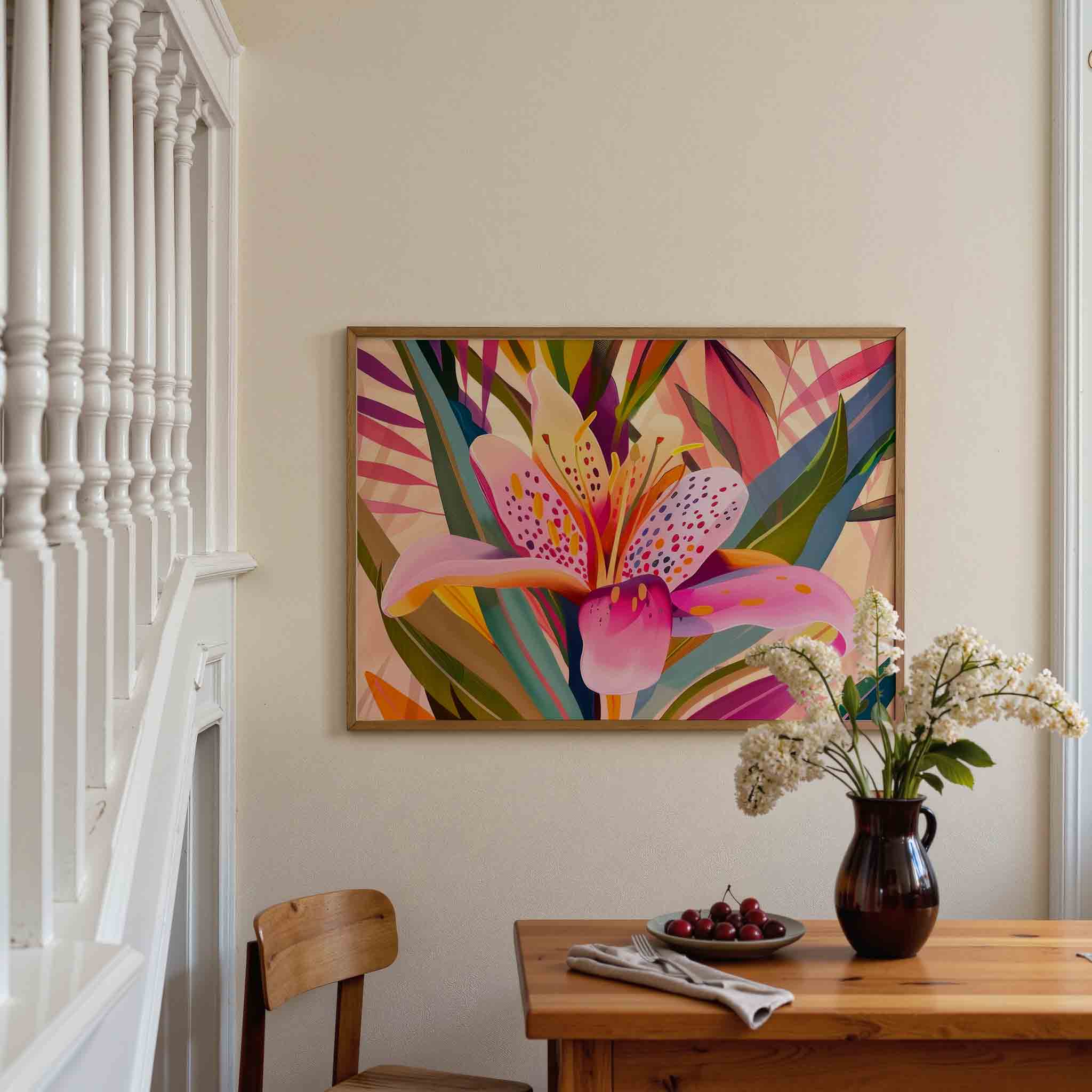 Bloem en bladeren Poster