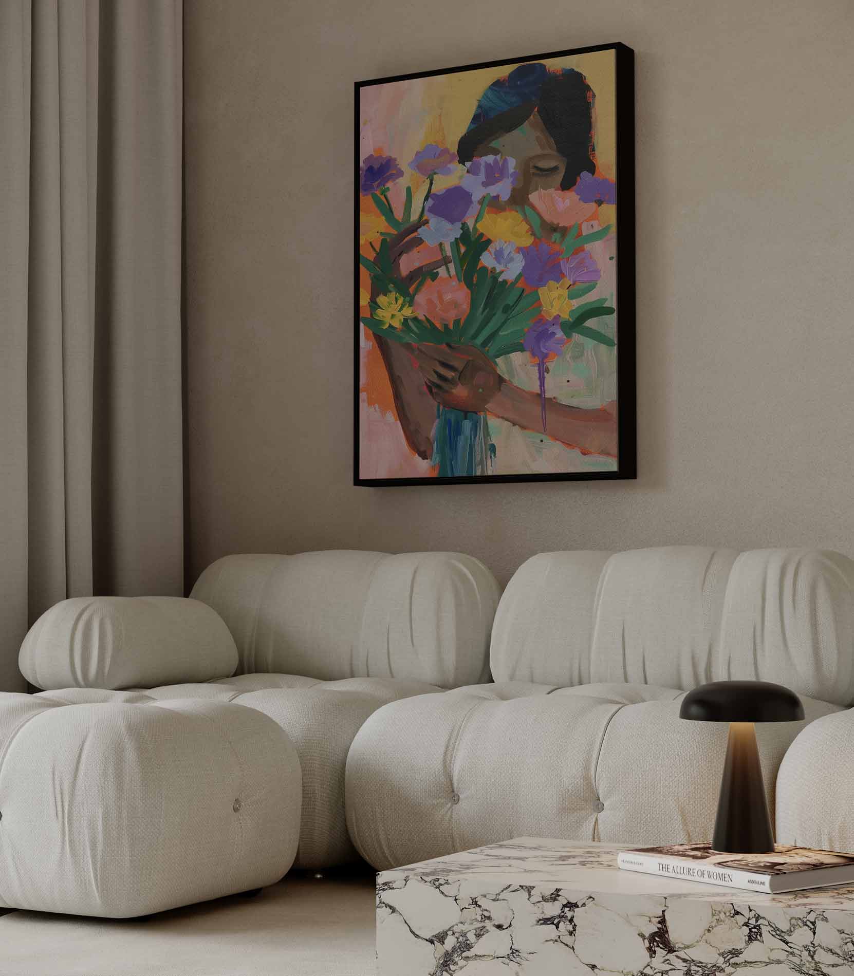 Bloemenliefde Kunstwerk-canvas-dibond-plexiglas-wanddecoratie-WallArtistic