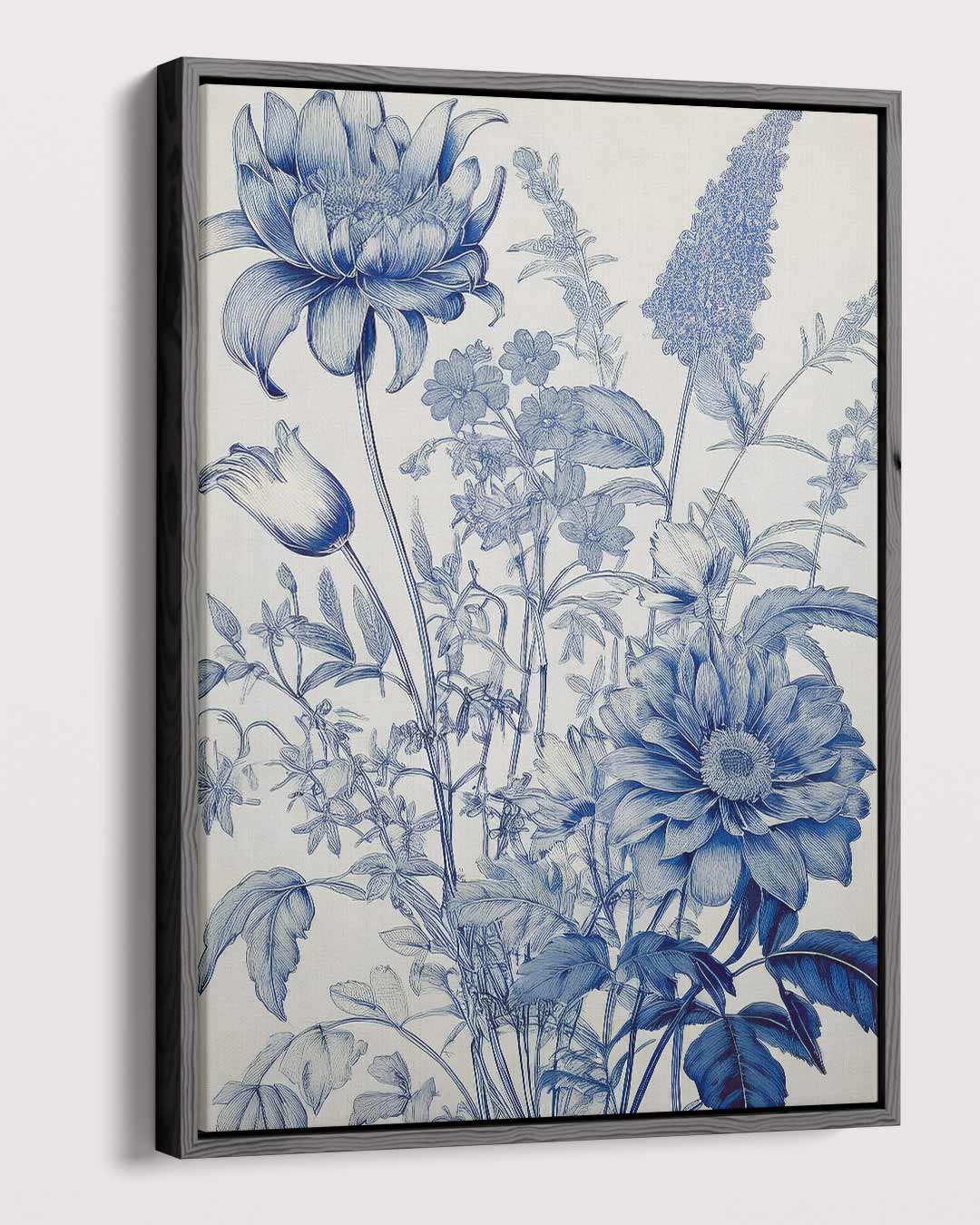 Blauwe Bloemenpracht Kunstwerk-canvas-dibond-plexiglas-wanddecoratie-WallArtistic