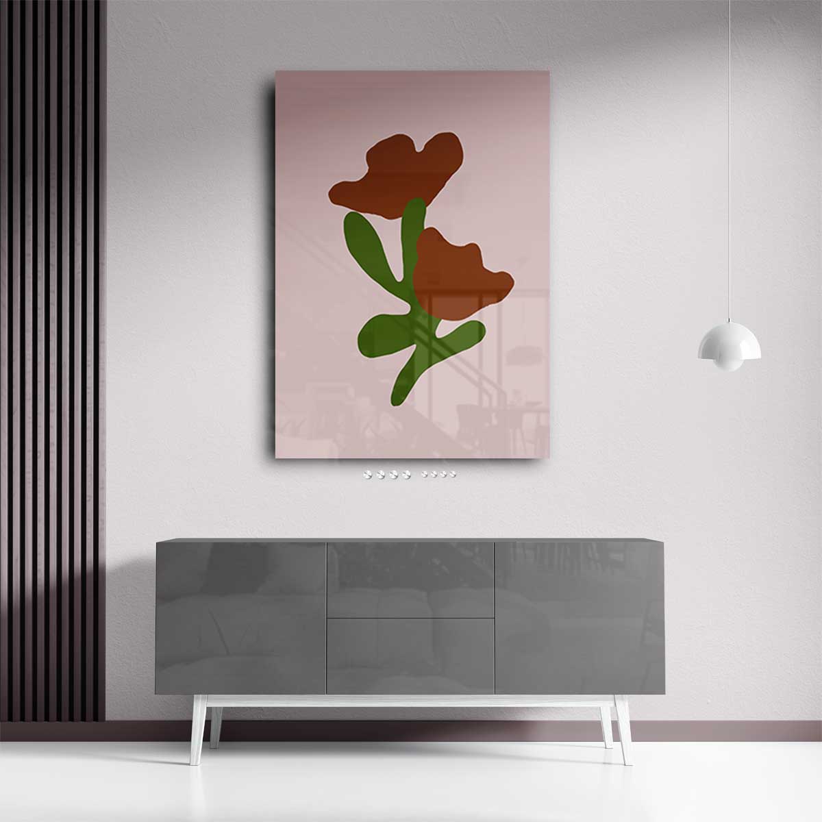Bloemen in Abstracte Vormen Kunstwerk-canvas-dibond-plexiglas-wanddecoratie-WallArtistic