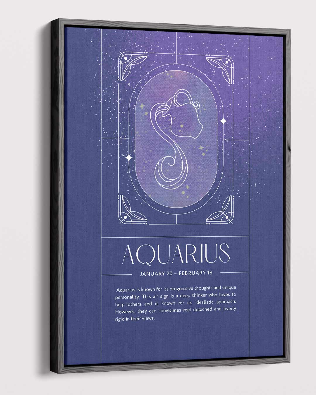 Aquarius Sterrenbeeld Poster Kunstwerk-canvas-dibond-plexiglas-wanddecoratie-WallArtistic