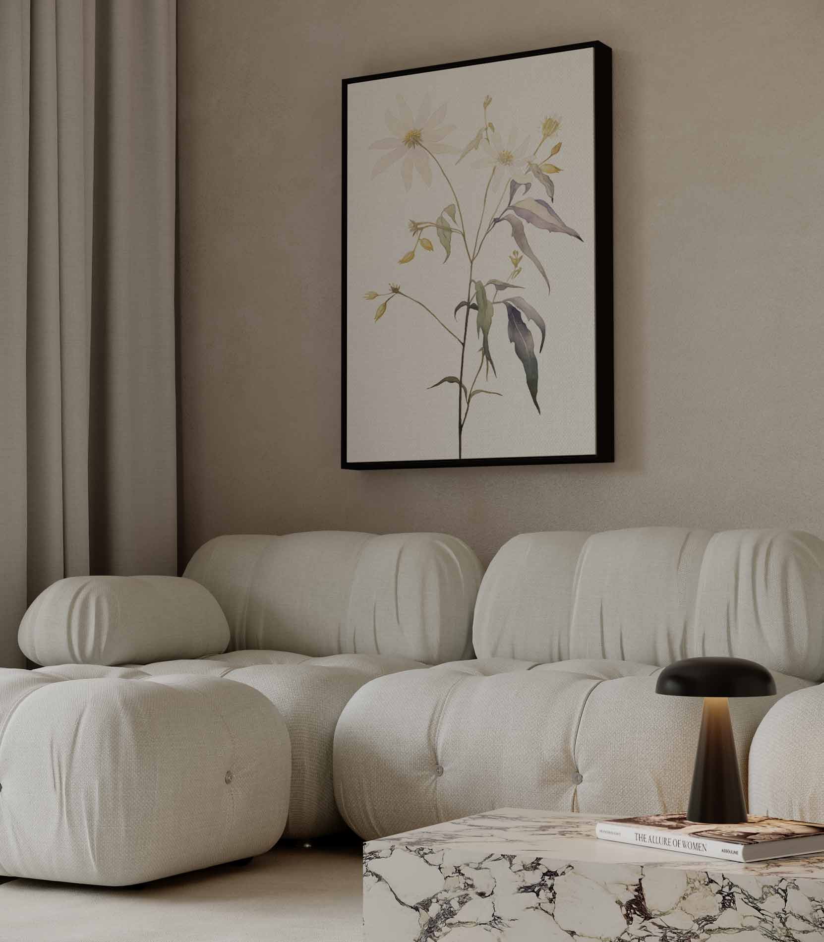 Zachte Bloemenpracht in Waterverf Kunstwerk-canvas-dibond-plexiglas-wanddecoratie-WallArtistic