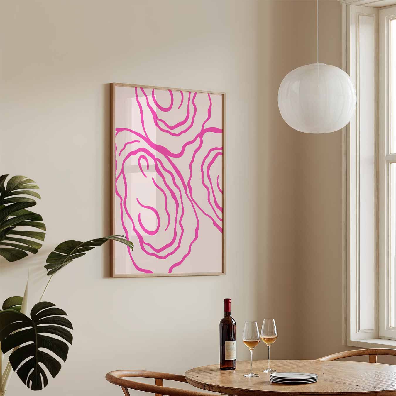 Moderne Pastel Oyster Print Poster-WallArtistic