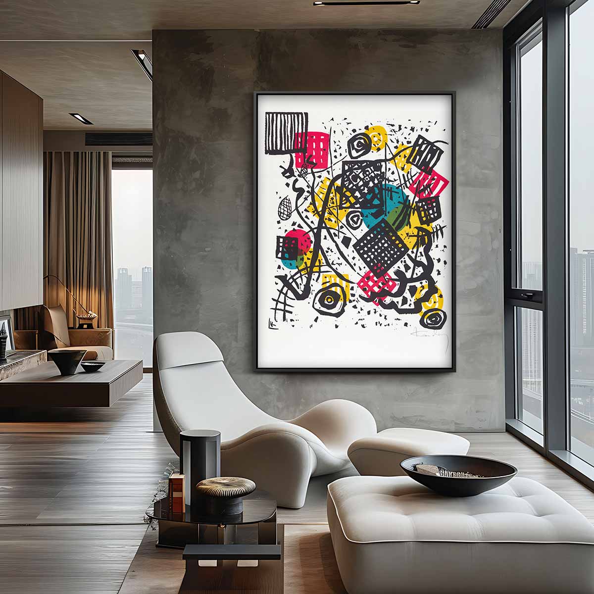 Kleurrijke Abstracte Explosie Kunstwerk-canvas-dibond-plexiglas-wanddecoratie-WallArtistic