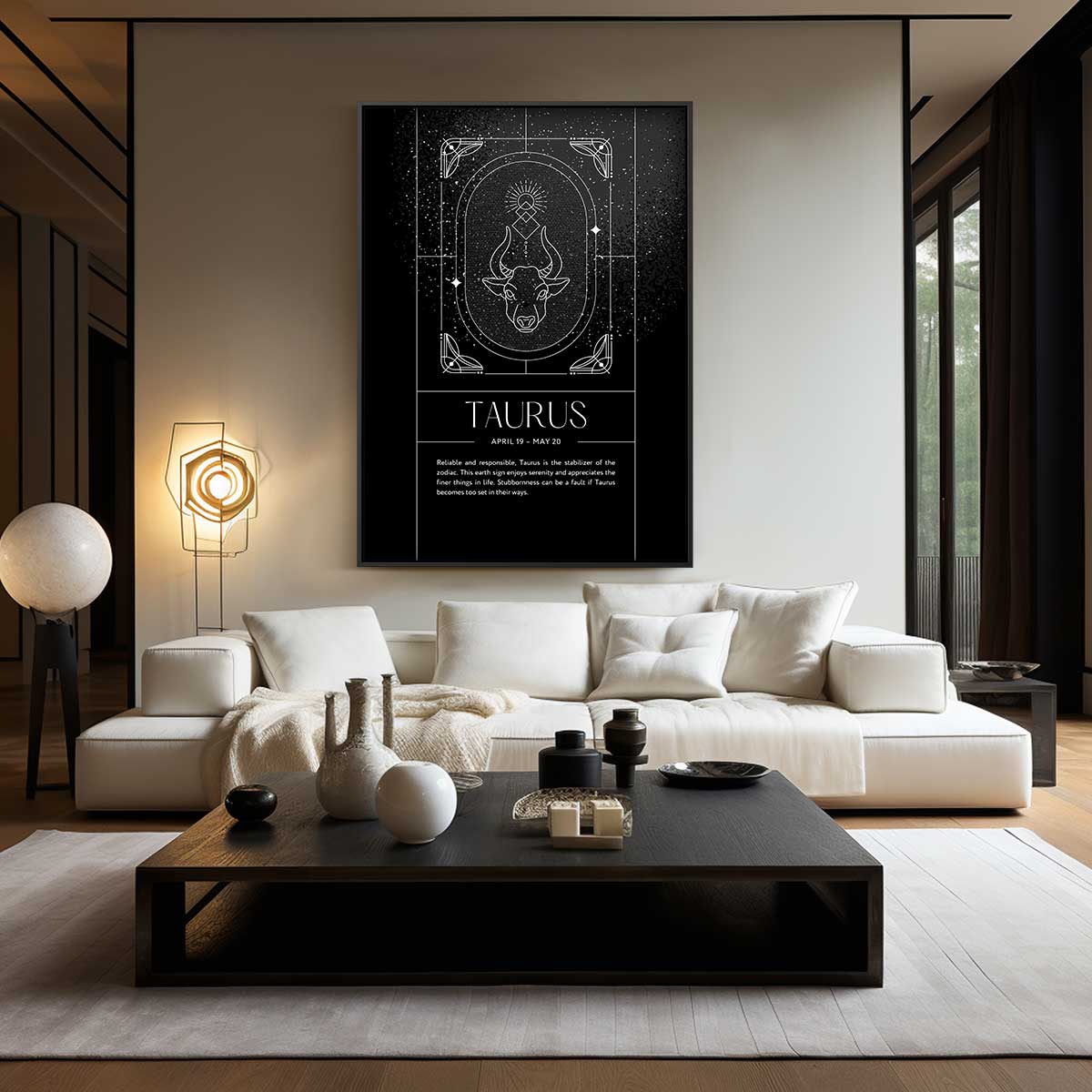 Stijlvolle Taurus Sterrenbeeld Poster Kunstwerk-canvas-dibond-plexiglas-wanddecoratie-WallArtistic