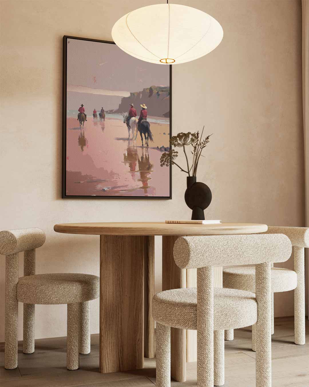 Strandrit bij Zonsondergang Kunstwerk-canvas-dibond-plexiglas-wanddecoratie-WallArtistic