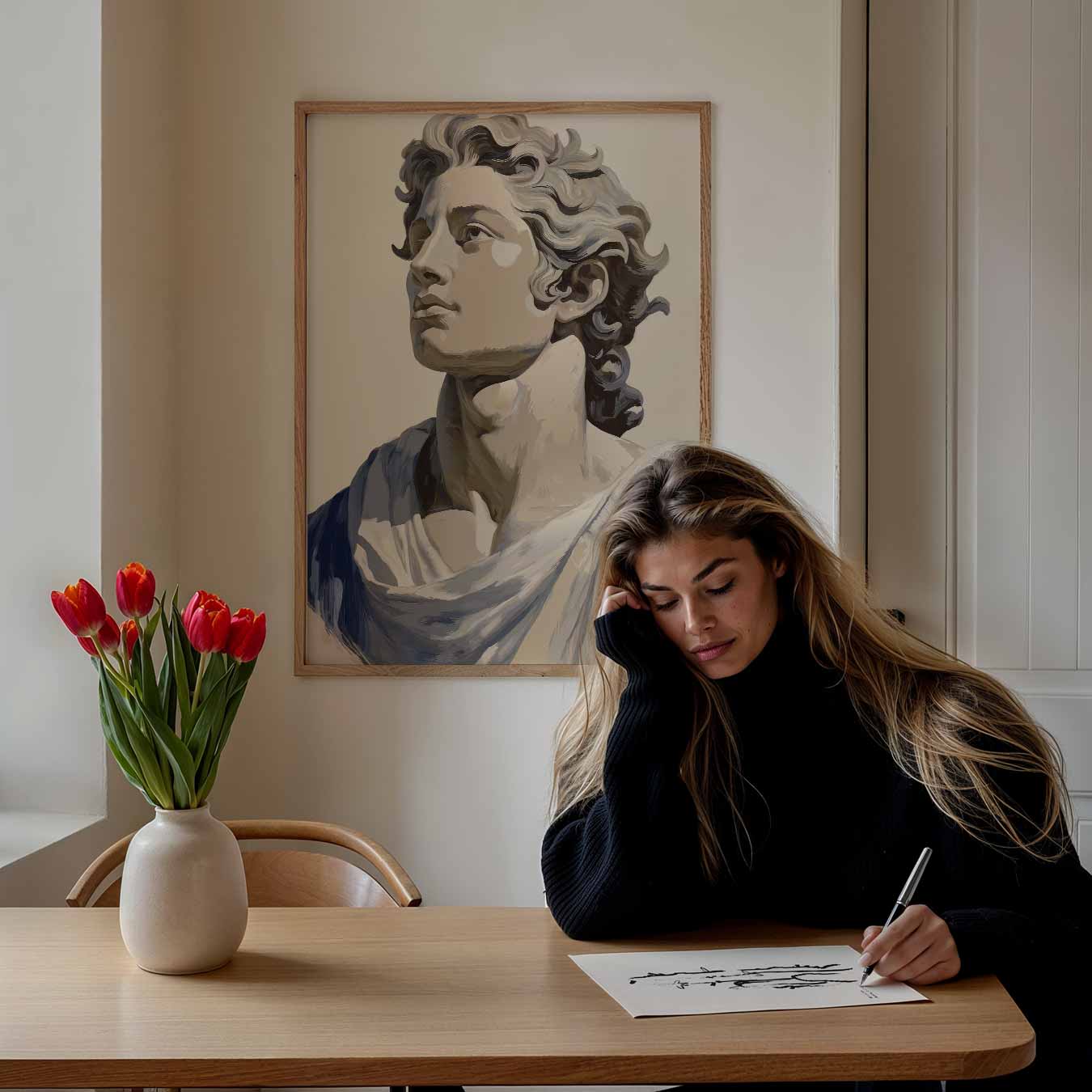 Klassieke Elegantie in Moderne Kunst Poster-WallArtistic